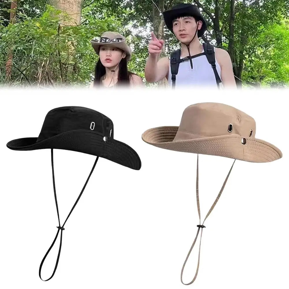 New Sun Protection Fishing Hat Summer Breathable Mesh Caps Mountaineering Sun Men's Anti-UV Hat Panama Caps Hiking Camping A7N2