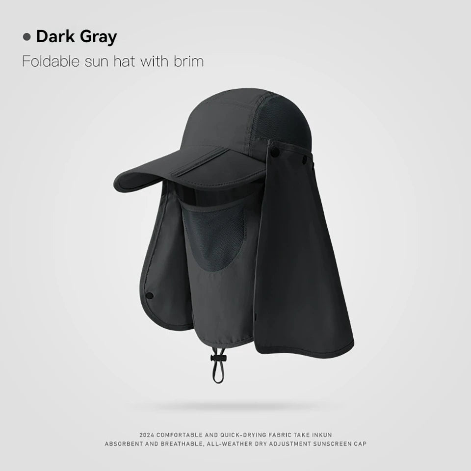 GTUBIKE Sun Protection Cap Detachable Outdoor Sports Climbing Cycling Fishing Breathable Sweat-absorbing Face Masks Men Women