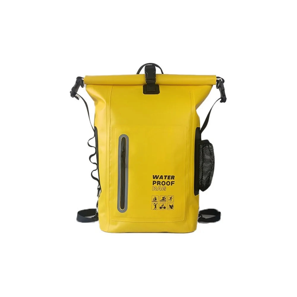 Durable 25L Outdoor Waterproof Backpack Large Capacity Reflective Strips Travel Bag Comfortable PVC Hiking Bags for Men