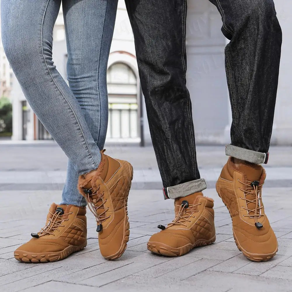 Barefoot Snow Boots Minimalist Ankle Boots Anti Slip High-Top Barefoot Shoes Casual Winter Booties Thermal Trail Running Shoes