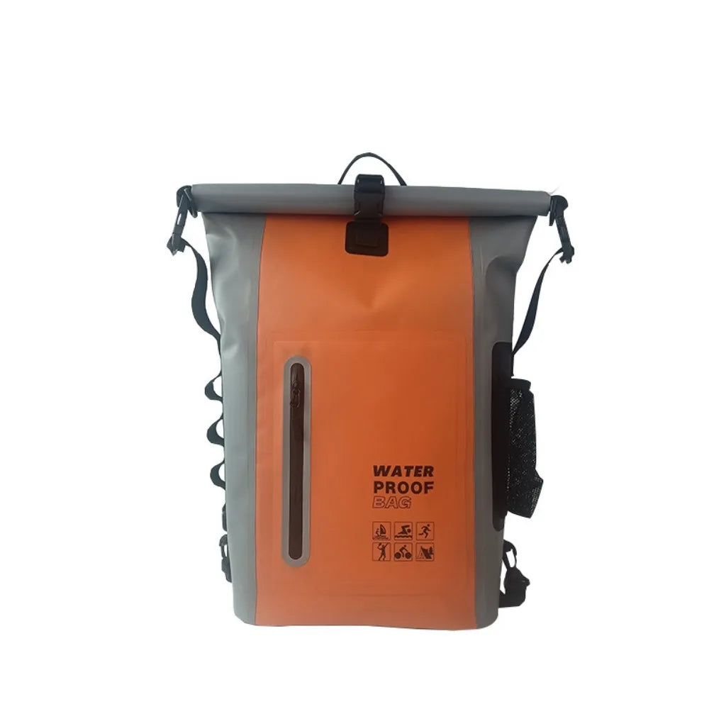 Durable 25L Outdoor Waterproof Backpack Large Capacity Reflective Strips Travel Bag Comfortable PVC Hiking Bags for Men