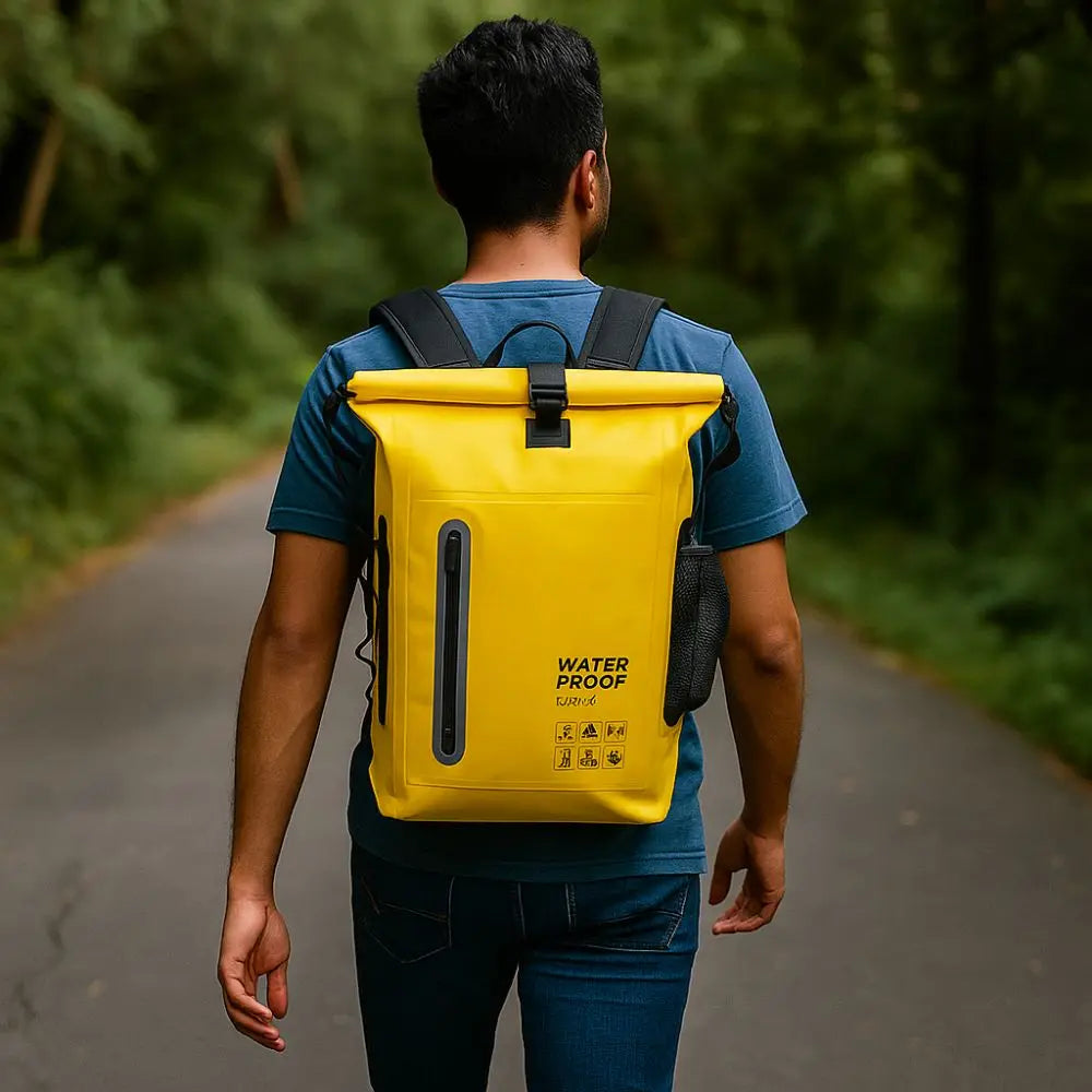 Durable 25L Outdoor Waterproof Backpack Large Capacity Reflective Strips Travel Bag Comfortable PVC Hiking Bags for Men