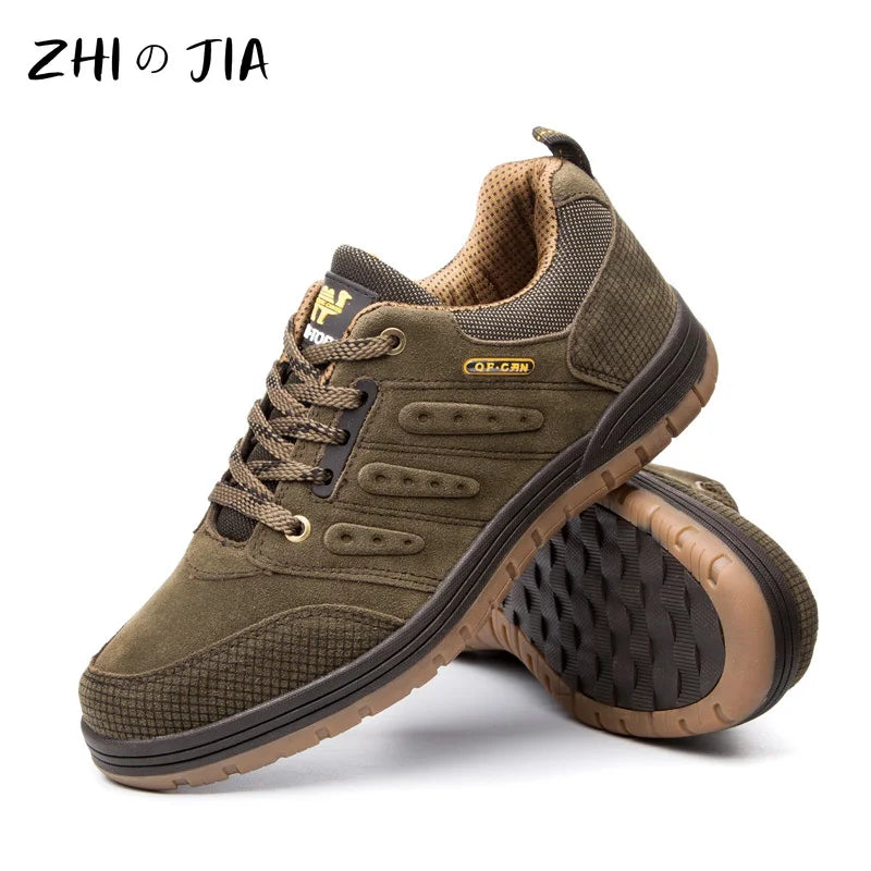 Male Jeans Footwear Winter Men Outdoor Casual Flat Shoes Classic Style Hiking Shoes Wear Resisting Anti-Skid Walking Middle Aged