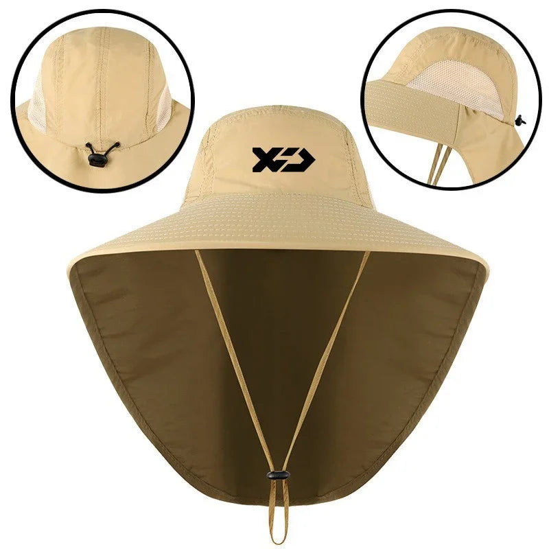2024 Man Summer Fishing Fisherman Hat New Outdoor UV Protection Adjustable Breathable Sun Hat Casual Mountaineering Fishing Cap
