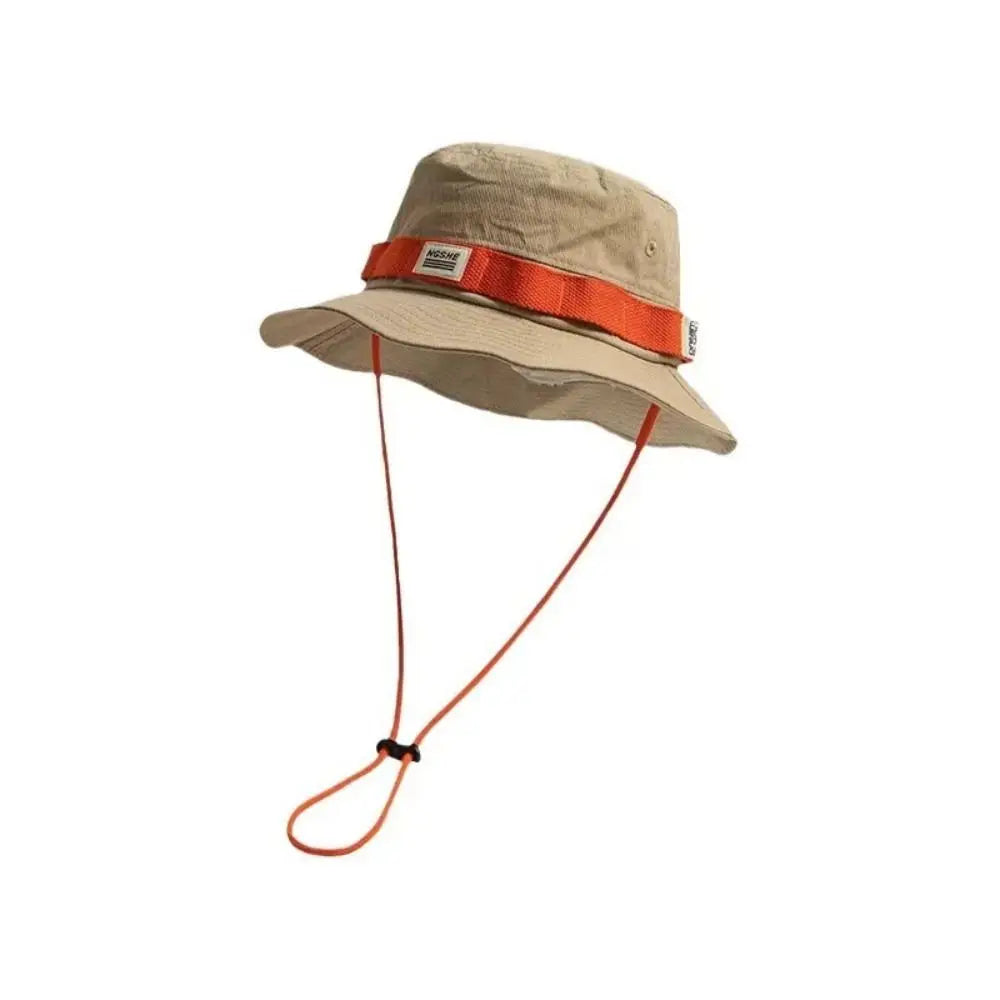 Travel Contrast Vintage Fisherman Hat for Men and Women Summer Outdoor Camping Mountaineering Hat Large Brim Sun Hat