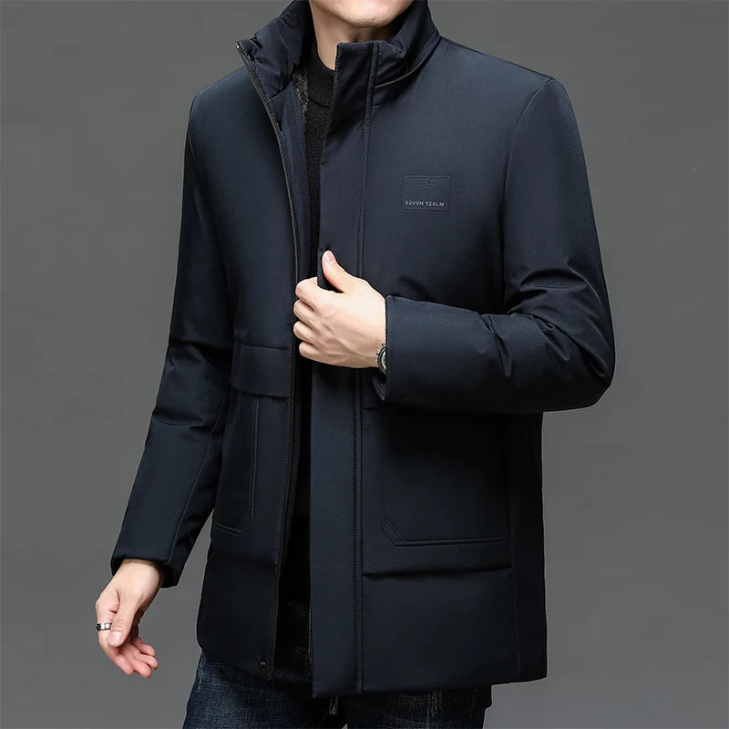 New Winter New Outdoor Jet Ski Snow Warm Parkas Jacket Coat Men Outwear Brand Casual Hat Waterproof Thick Fleece Slim Parka Men