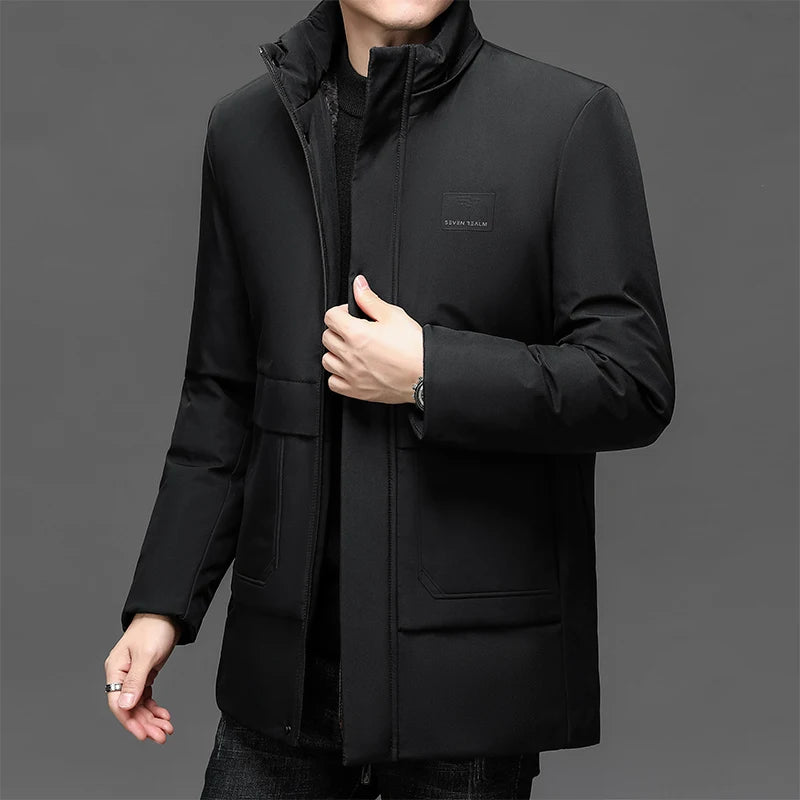 New Winter New Outdoor Jet Ski Snow Warm Parkas Jacket Coat Men Outwear Brand Casual Hat Waterproof Thick Fleece Slim Parka Men