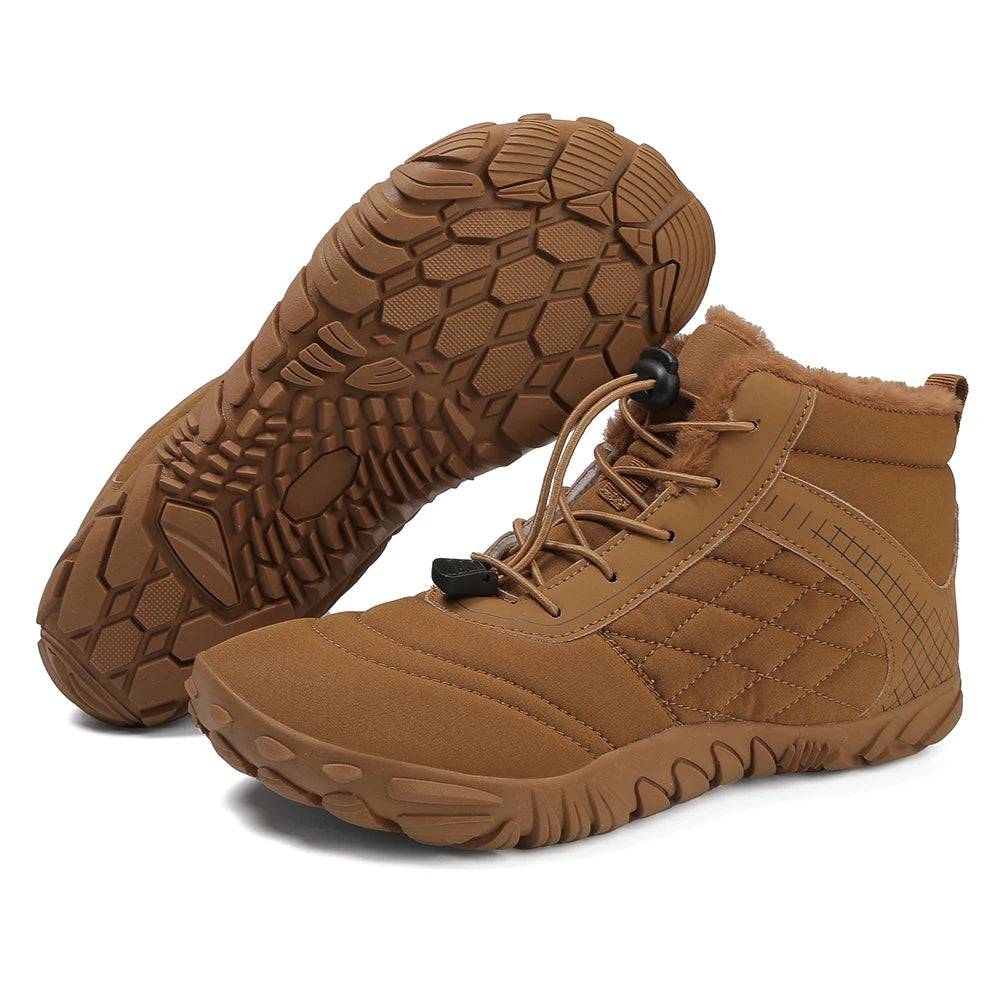 Barefoot Snow Boots Minimalist Ankle Boots Anti Slip High-Top Barefoot Shoes Casual Winter Booties Thermal Trail Running Shoes