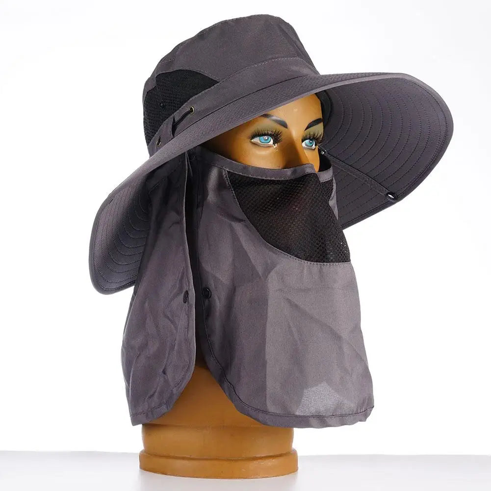 Fishing Hat UV Protection Sun Hat Sun Shading Hats Mountain Climbing Detachable Mask Breathable Sun Protection Hats