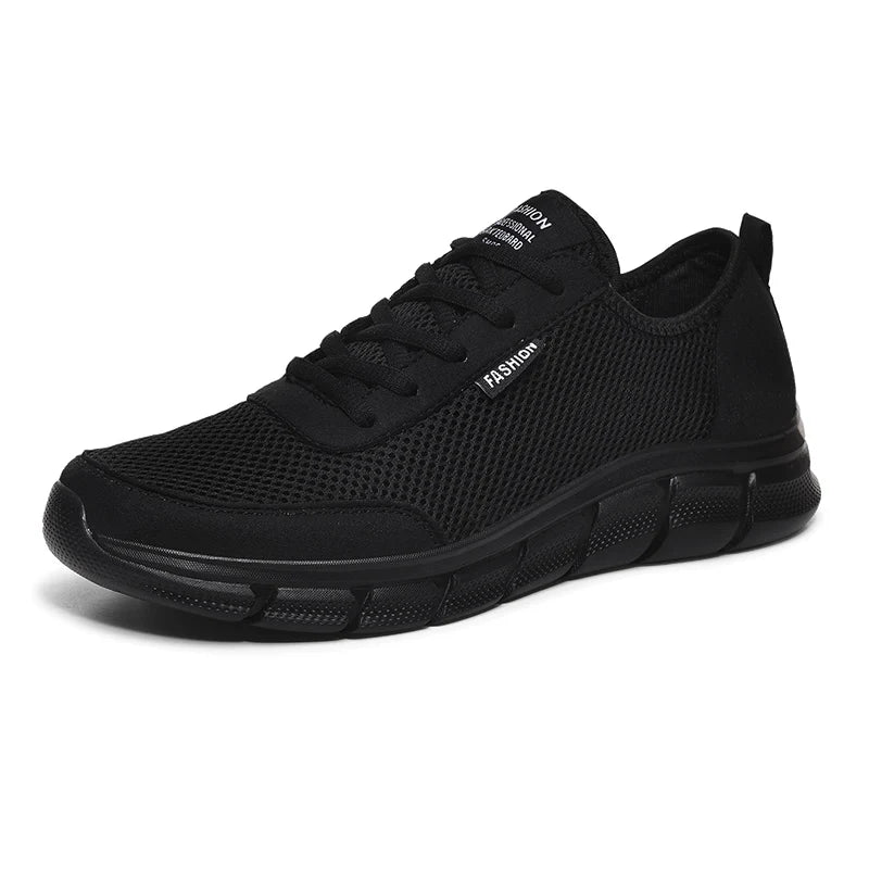 Summer Sneakers Lightweight Men Casual Shoes Mesh Breathable Male Footwear Lace Up Walking Shoes Black Tenis Zapatillas Hombre