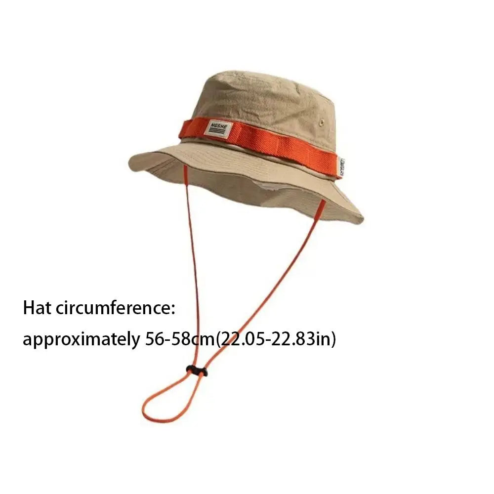 Travel Contrast Vintage Fisherman Hat for Men and Women Summer Outdoor Camping Mountaineering Hat Large Brim Sun Hat