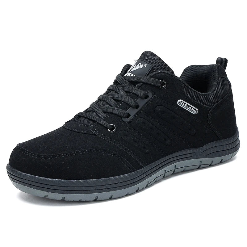 Male Jeans Footwear Winter Men Outdoor Casual Flat Shoes Classic Style Hiking Shoes Wear Resisting Anti-Skid Walking Middle Aged