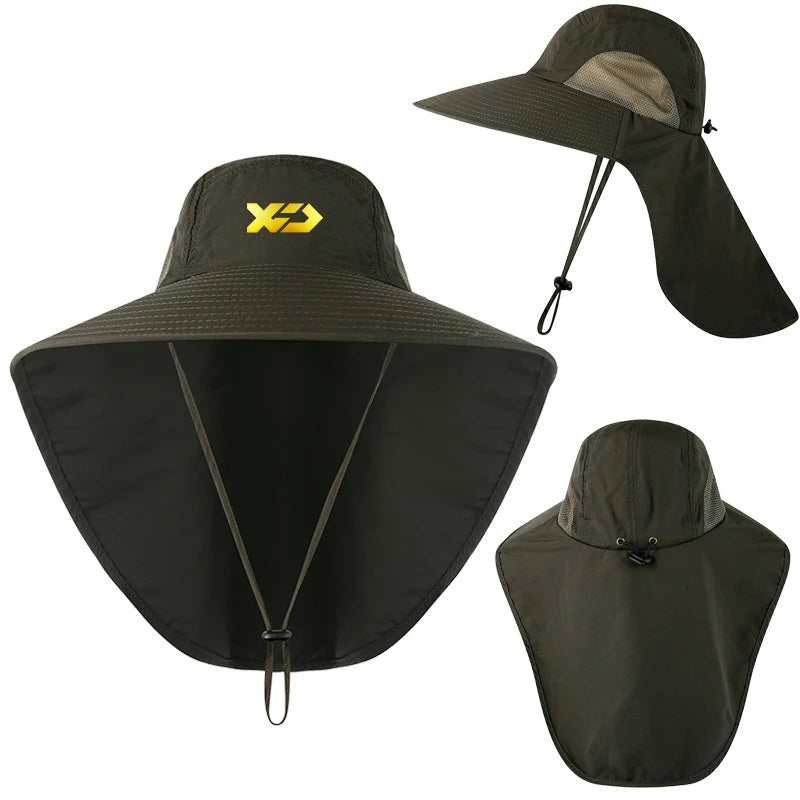 2024 Man Summer Fishing Fisherman Hat New Outdoor UV Protection Adjustable Breathable Sun Hat Casual Mountaineering Fishing Cap