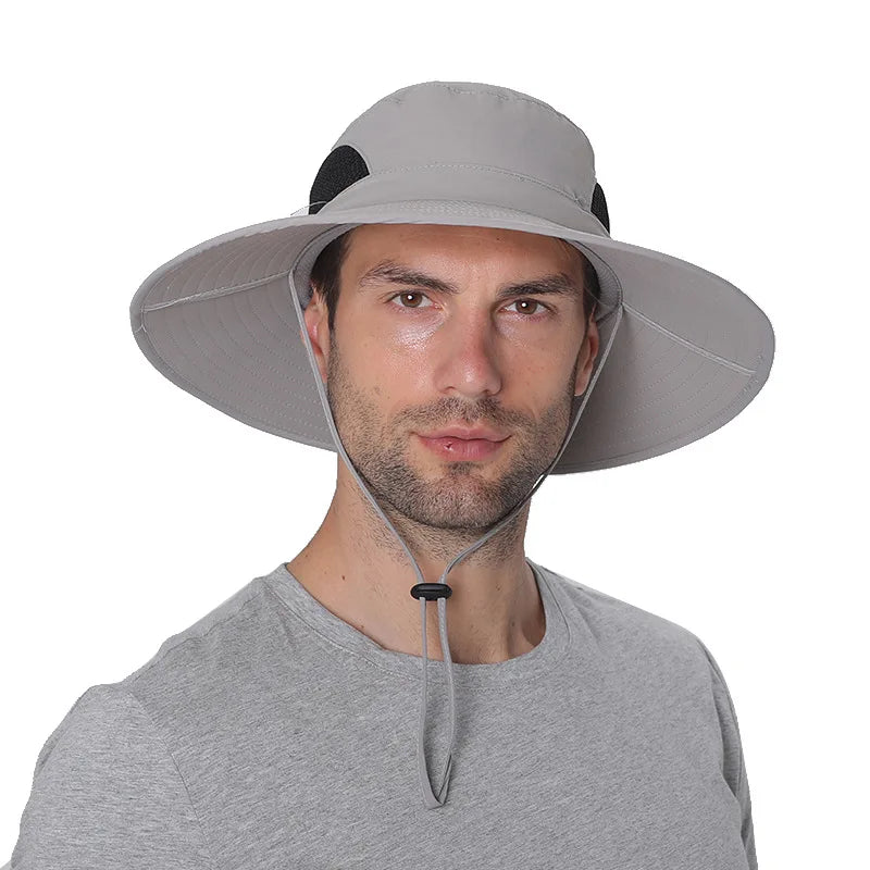 New Sun Protection Fishing Hat Summer Breathable Mesh Camping Hiking Caps Anti-UV Sun Hat Mountaineering Caps Men's Bucket Hat