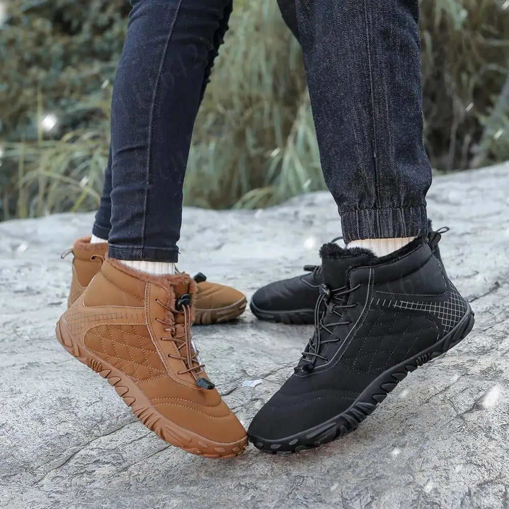 Barefoot Snow Boots Minimalist Ankle Boots Anti Slip High-Top Barefoot Shoes Casual Winter Booties Thermal Trail Running Shoes