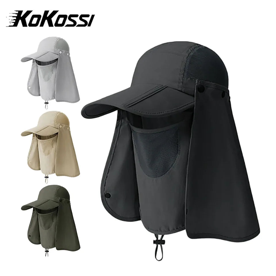 KoKossi Face-protecting Hat Outdoor Sports Climbing Cycling Breathable Facemask Detachable Waterproof Sun Protection Cap