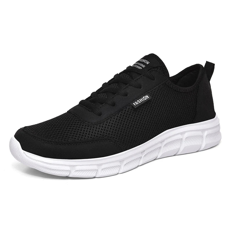 Summer Sneakers Lightweight Men Casual Shoes Mesh Breathable Male Footwear Lace Up Walking Shoes Black Tenis Zapatillas Hombre
