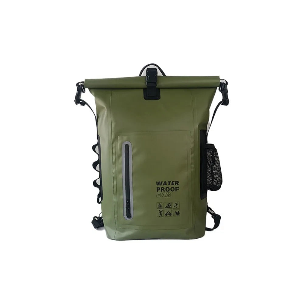 Durable 25L Outdoor Waterproof Backpack Large Capacity Reflective Strips Travel Bag Comfortable PVC Hiking Bags for Men