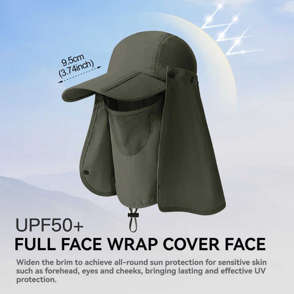 GTUBIKE Sun Protection Cap Detachable Outdoor Sports Climbing Cycling Fishing Breathable Sweat-absorbing Face Masks Men Women