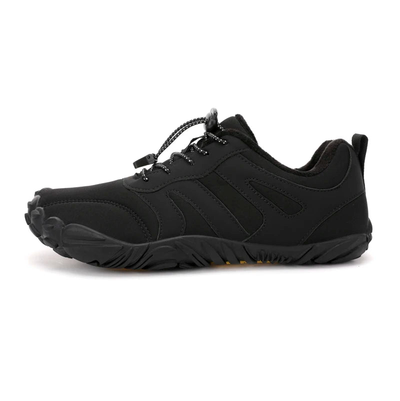Men's Minimalist Trail Hiking Barefoot Shoes Wide Toe Box Zero Drop Climbing Trekking Boots Plush Warm Winter Men's Ankle Boots