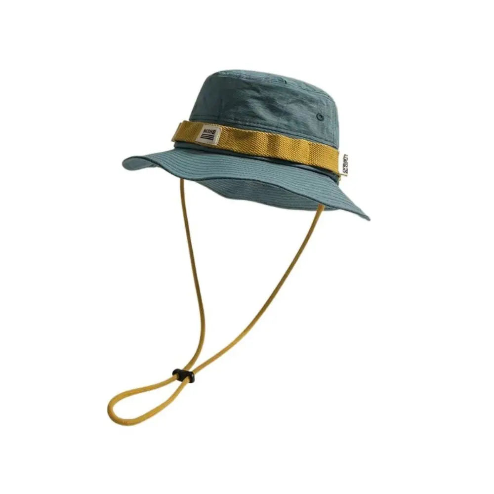 Travel Contrast Vintage Fisherman Hat for Men and Women Summer Outdoor Camping Mountaineering Hat Large Brim Sun Hat