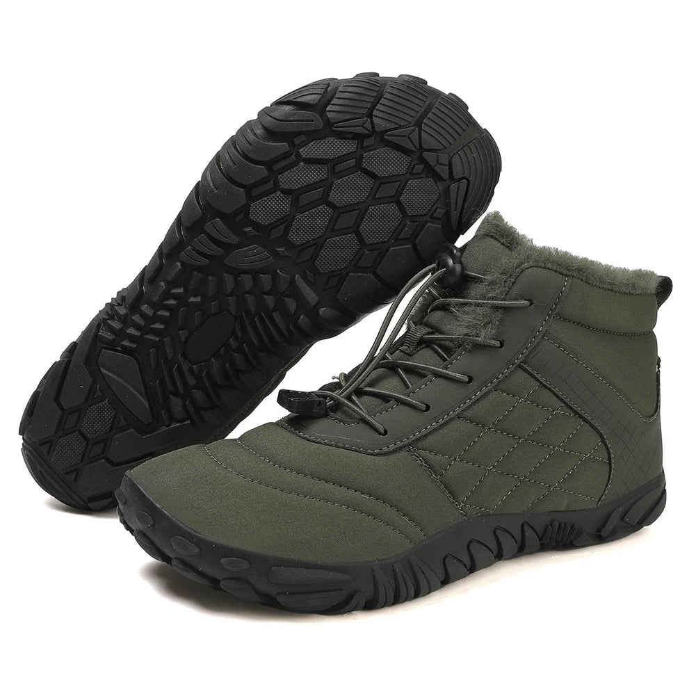 Barefoot Snow Boots Minimalist Ankle Boots Anti Slip High-Top Barefoot Shoes Casual Winter Booties Thermal Trail Running Shoes