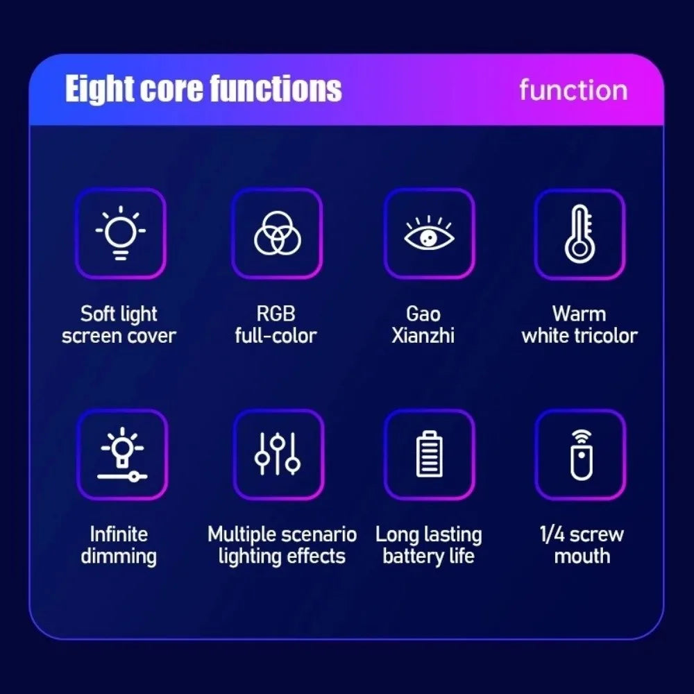 Handheld LED RGB Light Stick Colorful USB Rechargeable Photography Fill Light Vlog/Selfie Studio Photo Lighting