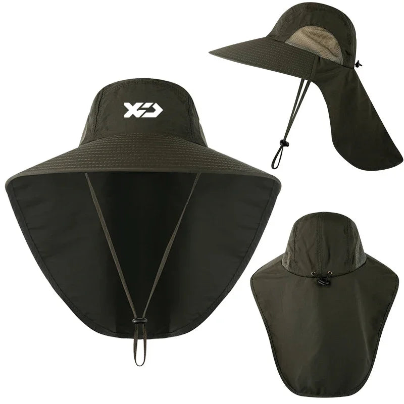 2024 Man Summer Fishing Fisherman Hat New Outdoor UV Protection Adjustable Breathable Sun Hat Casual Mountaineering Fishing Cap