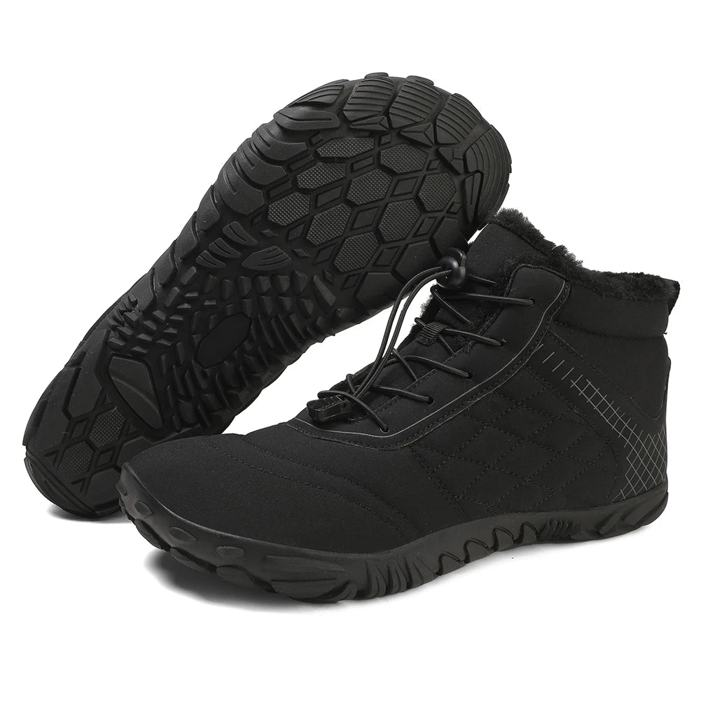 Barefoot Snow Boots Minimalist Ankle Boots Anti Slip High-Top Barefoot Shoes Casual Winter Booties Thermal Trail Running Shoes