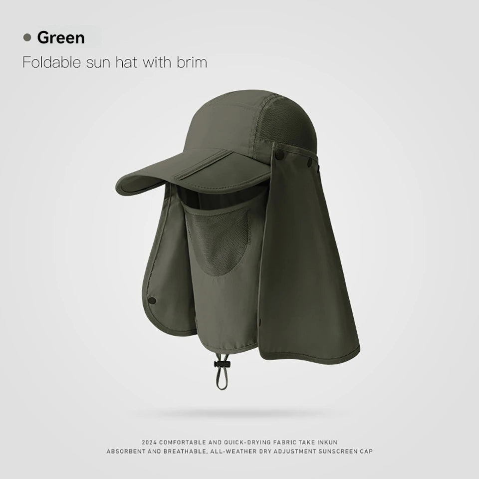 GTUBIKE Sun Protection Cap Detachable Outdoor Sports Climbing Cycling Fishing Breathable Sweat-absorbing Face Masks Men Women