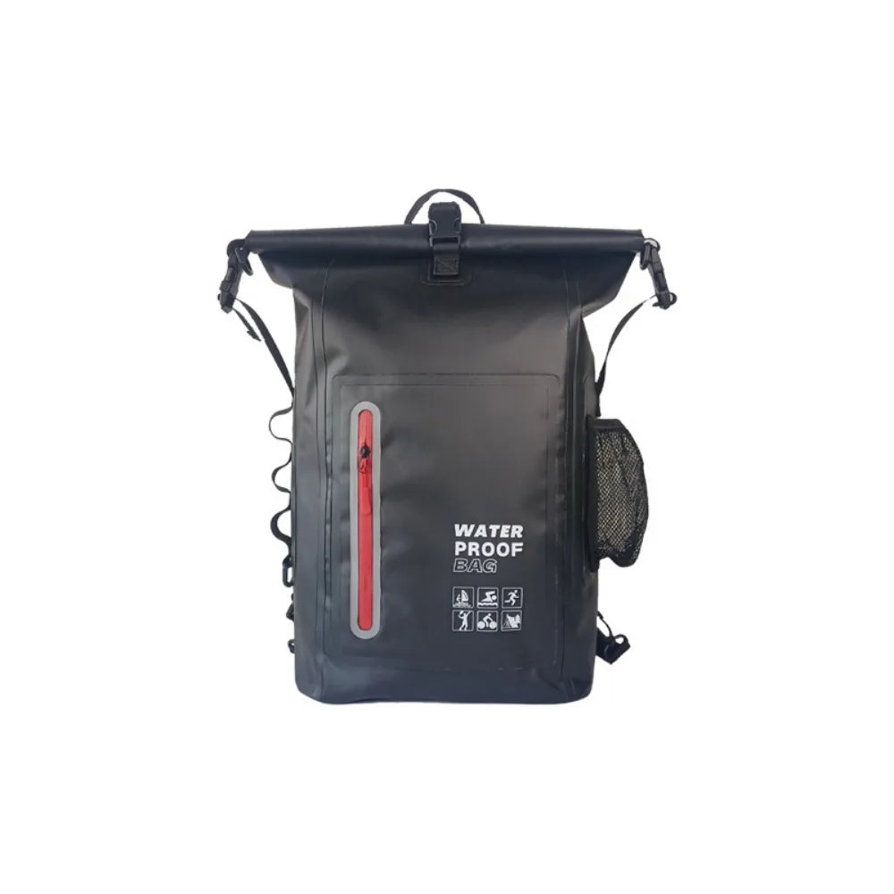 Durable 25L Outdoor Waterproof Backpack Large Capacity Reflective Strips Travel Bag Comfortable PVC Hiking Bags for Men