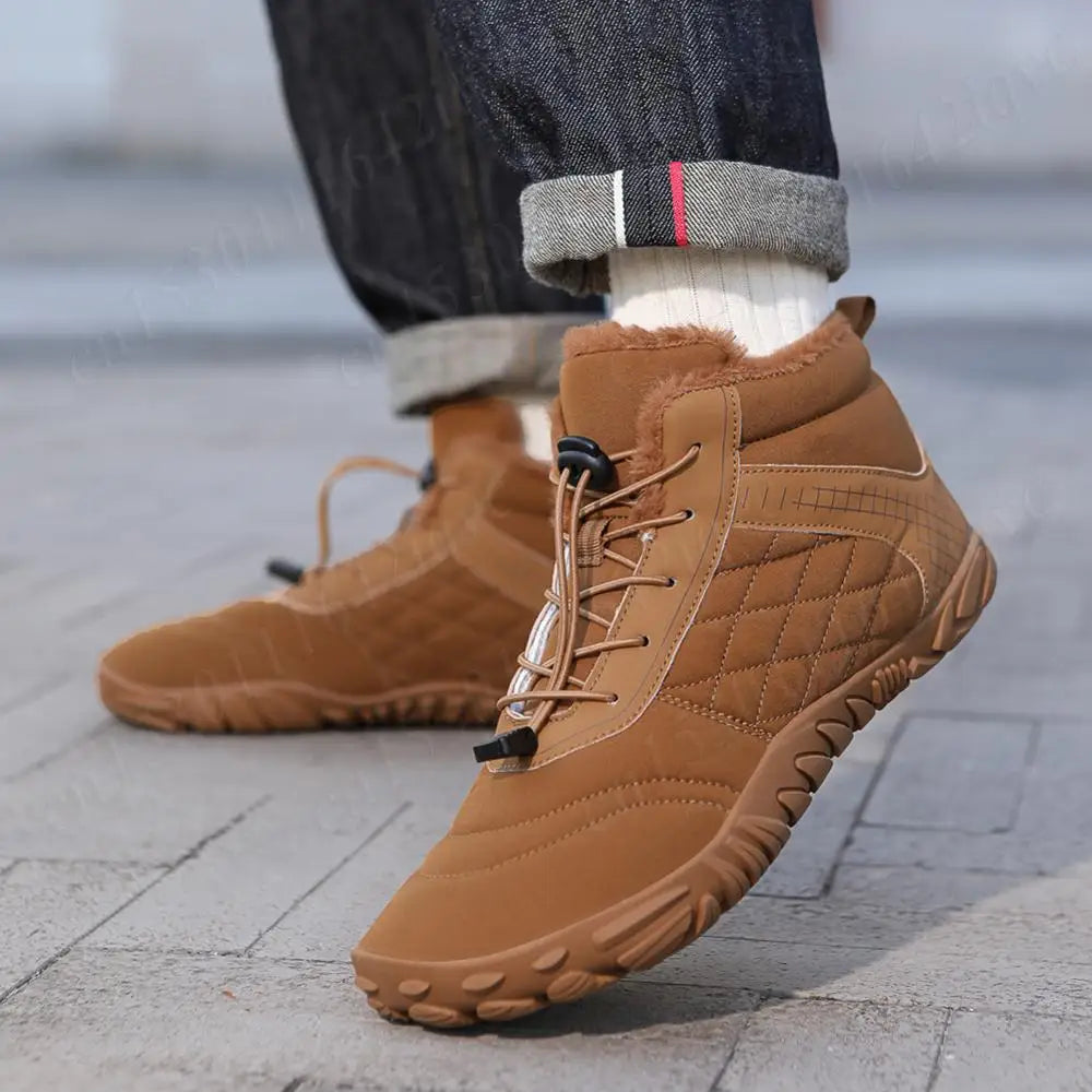 Barefoot Snow Boots Minimalist Ankle Boots Anti Slip High-Top Barefoot Shoes Casual Winter Booties Thermal Trail Running Shoes