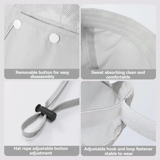 KoKossi Face-protecting Hat Outdoor Sports Climbing Cycling Breathable Facemask Detachable Waterproof Sun Protection Cap