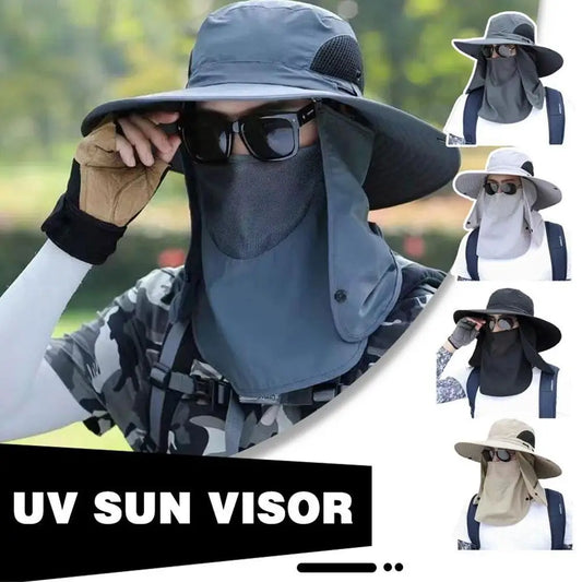 Fishing Hat UV Protection Sun Hat Sun Shading Hats Mountain Climbing Detachable Mask Breathable Sun Protection Hats