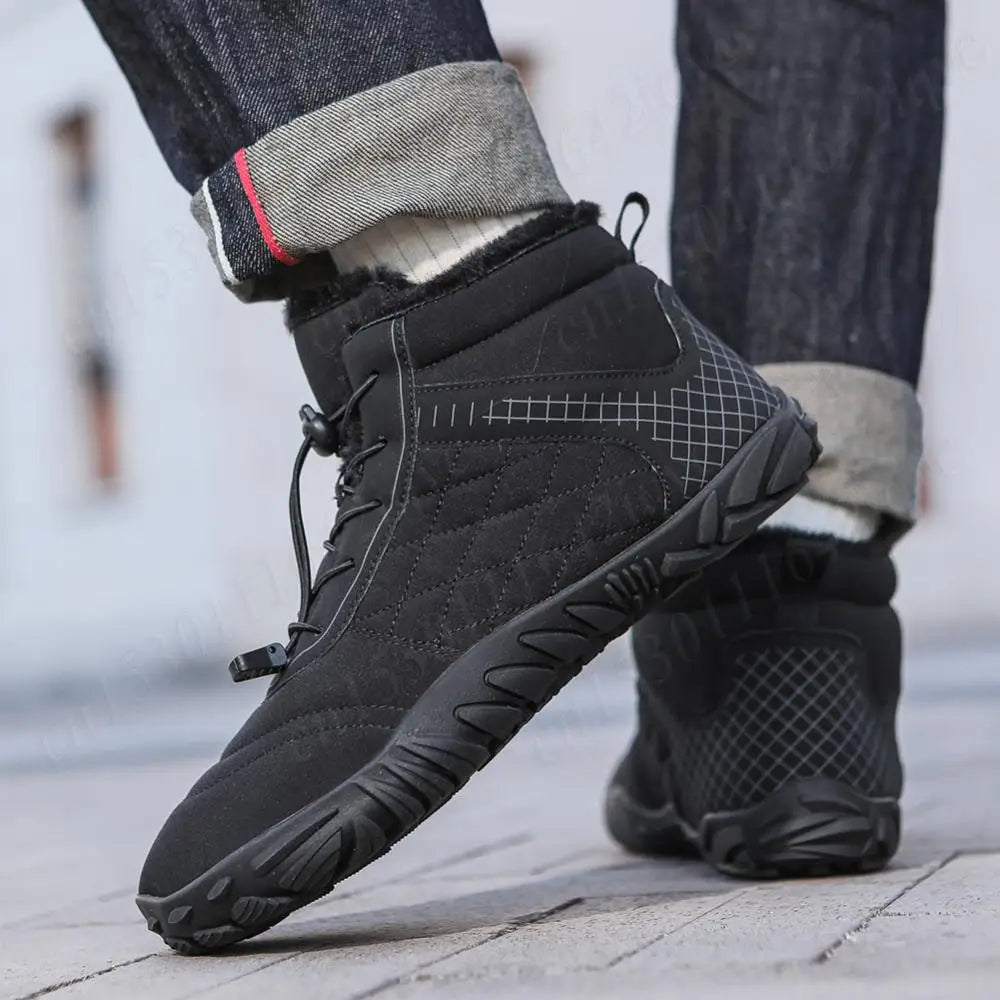 Barefoot Snow Boots Minimalist Ankle Boots Anti Slip High-Top Barefoot Shoes Casual Winter Booties Thermal Trail Running Shoes