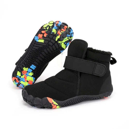 Kids 2025 New Wide Toe Barefoot Snow Boots Boys Girls Winter Minimalist waterproof Sneakers Girls Boys Non-Slip Warm Snow Boots