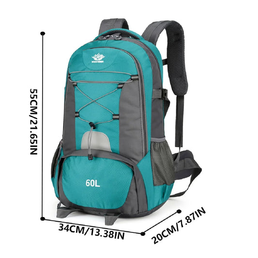 60L Waterproof Tactical Mountaineering Bag Outdoor Hiking Fishing Hunting Bag Military Sports Nylon Material Backpack