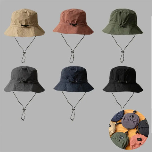 Waterproof Summer Bucket Hat Sun Protection With Storage Bag Mountaineering Caps Quick-drying Anti-UV Panama Hat Camping Hiking