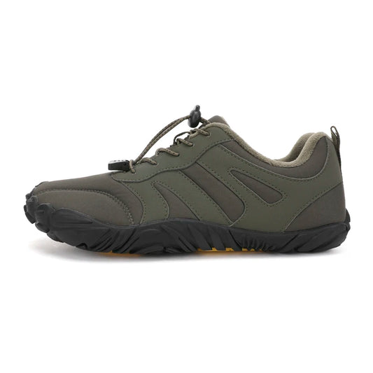 Men's Minimalist Trail Hiking Barefoot Shoes Wide Toe Box Zero Drop Climbing Trekking Boots Plush Warm Winter Men's Ankle Boots