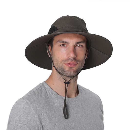 New Sun Protection Fishing Hat Summer Breathable Mesh Camping Hiking Caps Anti-UV Sun Hat Mountaineering Caps Men's Bucket Hat